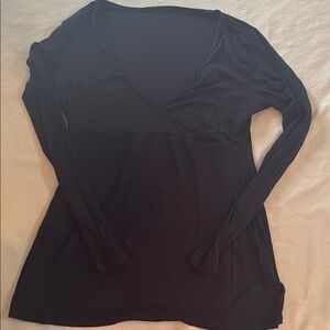 GAP Black Long Sleeve Fitted Blouse
